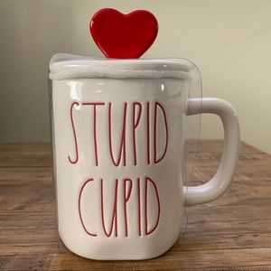 Rae Dunn STUPID CUPID Mug With Heart Topper